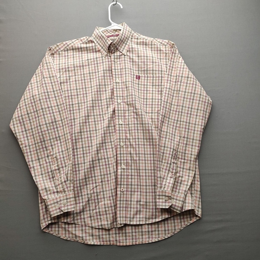 Cinch Men's Plaid Button-down Short Sleeve Shirt multicolored Small